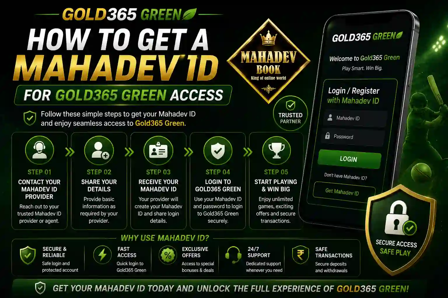 mahadev id for gold365 green